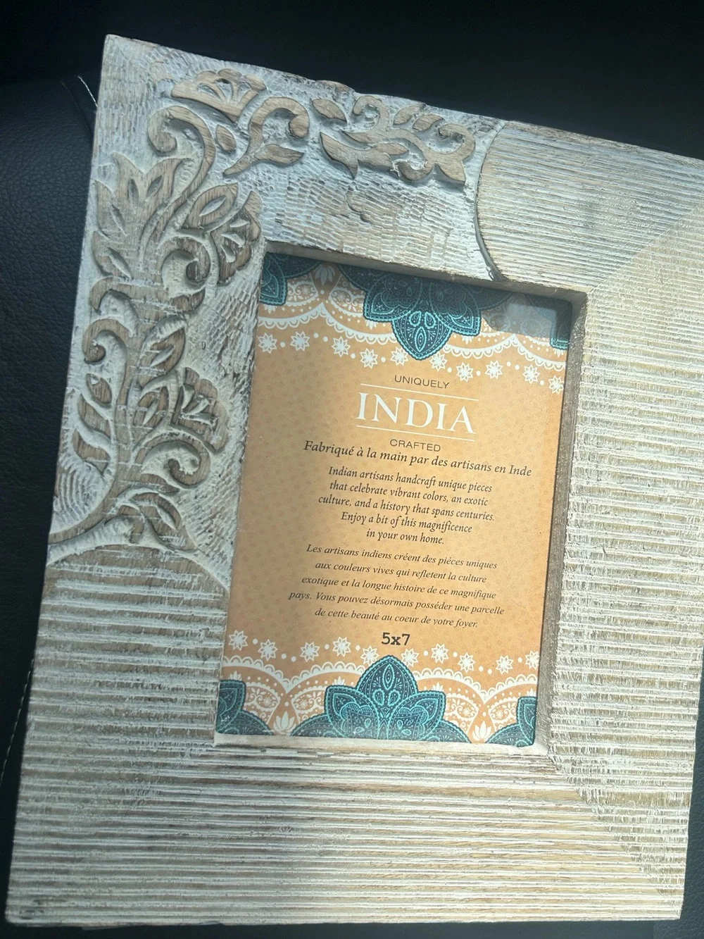 Uniquely India Handcrafted in India Rectangular Wooden Picture Frame Fits 5x7